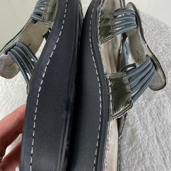 Alegria Pisa PIS-123 Wedge Sandals Slides Sz 37 US 7 / 7.5 Silver Leather Beaded - Picture 5 of 8